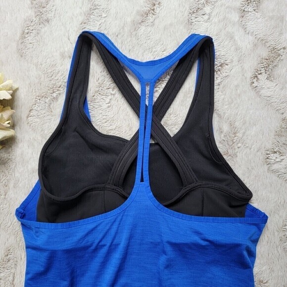 Athleta Box Jump Tank Top Blue With Black Built In Bra Size S - Picture 10 of 14